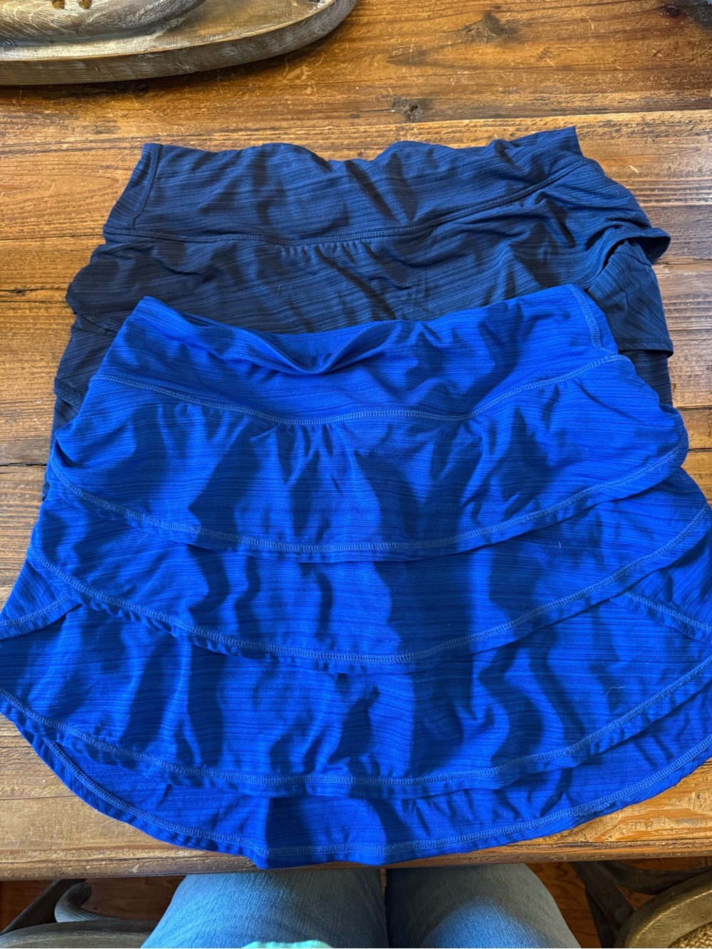 P101 - Ideology Two Blue and Black Tiered Tennis Skirts